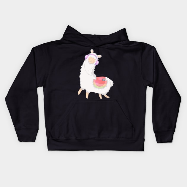 Lama Music Kids Hoodie by AttireCafe